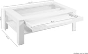 Mesa de centro Ralph de byLIVING / aspecto de madera vieja de roble marrón oscuro / mesa de sofá con incrustaciones de vidrio y un cajón espacioso en marrón / mesa auxiliar con mucho espacio de almacenamiento / An 110, Al 43, Pr 67 cm