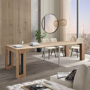 PAZZO DESIGN, Mesa Consola Extensible con Soporte para Extensiones Elvire, Roble Rústico, hasta 12 plazas, Mesa Consola de Cocina, Fabricado en Italia, de 45 a 300 cm - id_1931