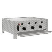 BBQ-Toro Asador profesional de acero inoxidable, 3 quemadores, 64 x 52 x 27 cm, parrilla de gas, asador de salchichas, parrilla de mesa, parrilla para hostelería