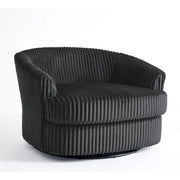 Juego de 2 sillones giratorios tipo barril de gran tamaño, 43" de ancho, en pana de felpa con cojines