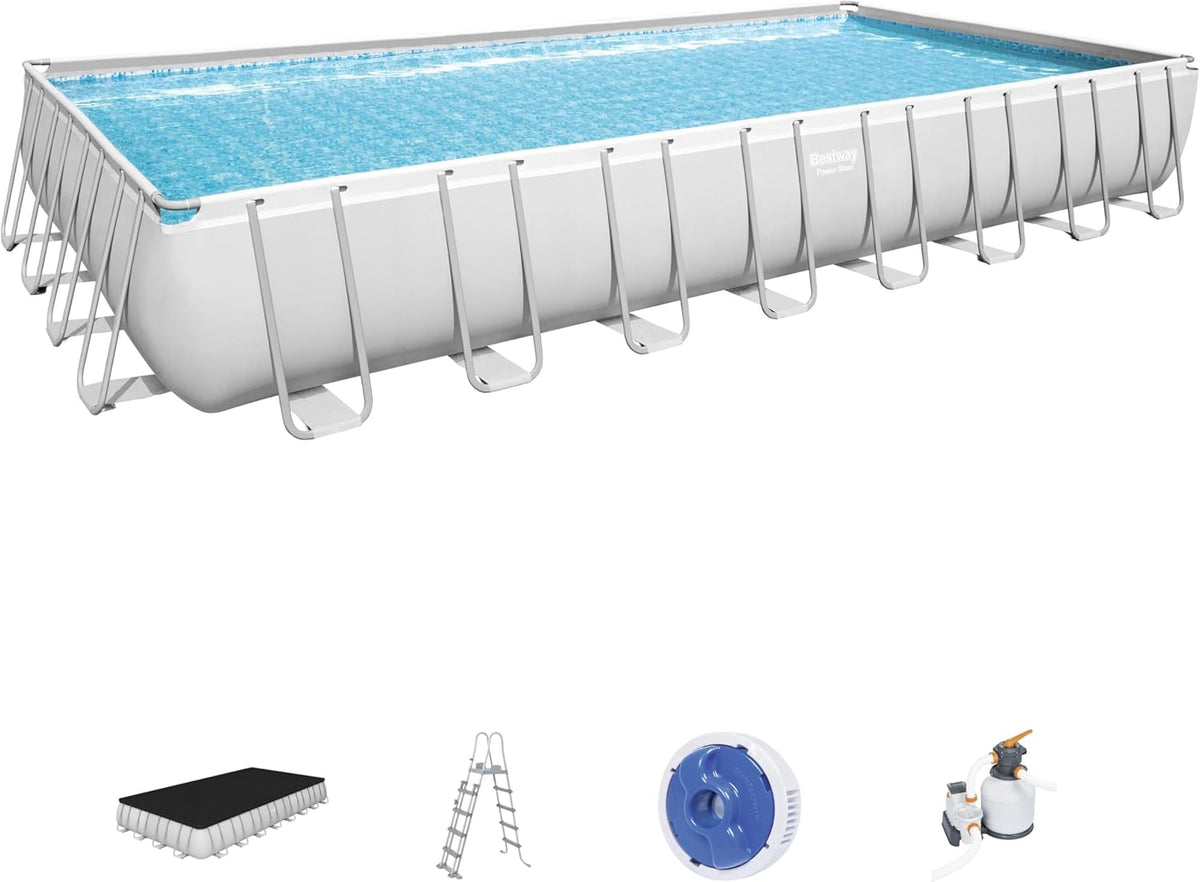 Conjunto de piscina rectangular de 9,56 m x 4,88 m x 1,32 m (31'4" x 16' x 52")