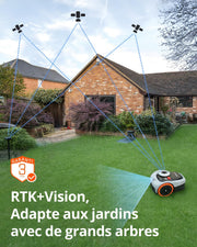 Segway Navimow i105E Robot cortacésped sin cable perimetral, recomendado para 500 m², máx. 600 m², cortacésped robótico con RTK+Visión, mapeo automático por IA, límite virtual, gestión multizona