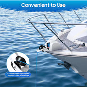 DAOHHFO Molinete eléctrico de 45 libras 12 V para agua salada - Cabrestante con control remoto de 30 m - Para agua salada - 21,3 m/min