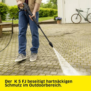 Limpiadora de alta presión KÄRCHER K 5, 145 bar, 500 l/h, 40 m²/h, 6,3 kg, pistola de alta presión, boquilla rotativa, lanza Vario Power, boquilla de espuma