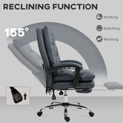 Vinsetto Silla de Oficina Reclinable con Masaje de Vibración y Calor de Microfibra