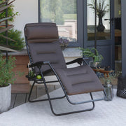 Lafuma MOBILIER - Sillón relax multiposición Zero Gravity RSX Clip acolchado - Tumbona plegable para jardín e interior - Tejido AirComfort resistente - Versátil, máxima comodidad - Marrón topo