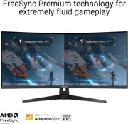 Monitor Gaming ASUS TUF Gaming VG34VQ3B - 34 pulgadas WQHD (3440x1440), curvo, 180Hz, ELMB Sync, FreeSync Premium, 1ms MPRT, 90% DCI-P3, DisplayWidget Center