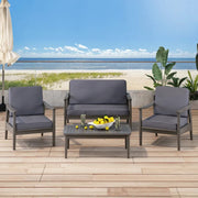 Set de conversación para exteriores de 4 plazas de madera de acacia Willowbrook de Christopher Knight Home