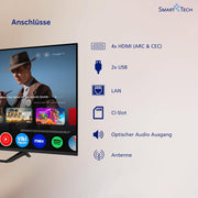 Smart Tech QLED 43QG06V2 Televisor Google TV HDR con resolución 4K UHD, Bluetooth y triple sintonizador, Smart TV 43QG06V2 (2026)