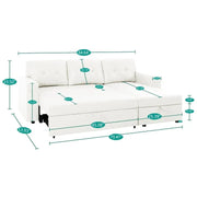 Sofá seccional reversible convertible con cama extraíble, chaise longue con almacenamiento oculto y patas duraderas