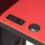 Litera tipo loft en forma de L para juegos con escritorios, litera doble con luces LED, puertos USB, estanterías de almacenamiento, cama alta esquinera de madera para 2 personas