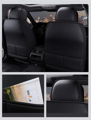 VERED Juego de fundas de asiento para coche para MG ZS MG4 MG5 ZS EV 2022 2023 2024 2025, 5 plazas, piel sintética, protector impermeable para asientos delanteros y traseros, accesorio, B-Negro