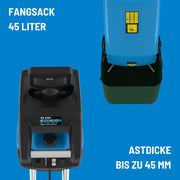 Trituradora de jardín Güde GH 2501 (2500 W, técnica de cuchillas, bajo mantenimiento, autoalimentación, ruedas de transporte, protección contra sobrecarga, grosor máx. de rama 45 mm, incl. bolsa de recogida de 45 L y empujador)