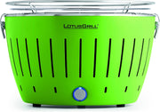 LotusGrill Classic (verde lima), la barbacoa de carbón sin humo/parrilla de mesa con puerto USB en varios colores alegres. Garantizado: siempre con la tecnología más reciente.