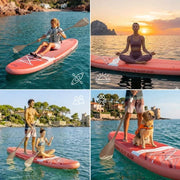 WOW Bloom 11.0 Sup Paddle Hinchable 335 cm x 84 cm – Stand Up Paddle Estable para 2–3 personas, Pack Completo con Remo 2 en 1 para Kayak, Drop Stitch Reforzado, Carga 170 kg, Principiante a Intermedio