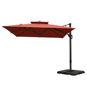 MAISON ARTS Sombrilla Cantilever Hidráulica Automática de 3.65 m, Poste de Aluminio con Rotación de 360 Grados