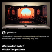 Lámpara de monitor ScreenBar Halo 2 con luz trasera, USB, 5 W, 2700–6500 K, regulable, sensor de movimiento, mando inalámbrico, para monitores de 0,43–6 cm