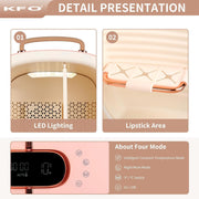 Mini nevera de belleza y cosméticos KFO: capacidad de 12 L, silenciosa (20 dB), portátil con asa, función de refrigeración y secado, diseño elegante, ideal para el almacenamiento de productos de cuidado de la piel y maquillaje