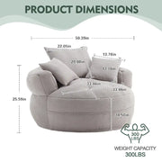 Sillón redondo tipo perezoso – Blanco/Azul/Gris/Amarillo/Naranja/Rojo rosa/Azul marino/Verde, asiento individual y doble
