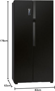 Frigorífico con congelador Bomann® | Congelador No-Frost | Frigorífico de 186 cm | 39 dB | Frigorífico combi con MultiAirflow | 320 L | Frigorífico combi No-Frost | KG 7361 negro-inox