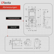 Set completo de elemento de instalación para inodoro Dalia DALIA inodoro suspendido de descarga profunda sin brida sistema de descarga Tornado asiento con cierre suave Delta 25 112 cm blanco