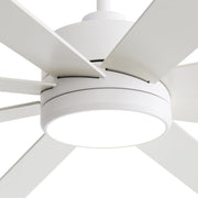 Ventilador de techo negro de 65 pulgadas y 8 aspas con luz y control remoto