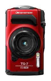 Cámara de exterior OM SYSTEM Tough TG-7, resistente al agua y a los golpes, F2.0, roja, vídeo 4K, 12 MP, zoom 4x, macro, Bluetooth, Wi-Fi