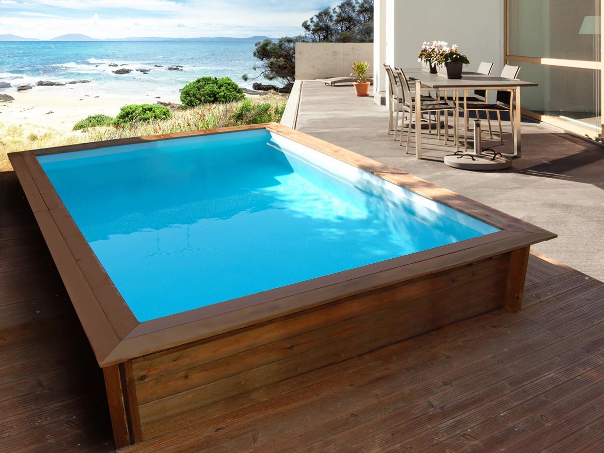 Piscina de madera rectangular Toledo - 3,20 x 2,20 x 0,71 m