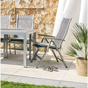 Sillón plegable Dehner Chicago, aprox. 110 x 63,5 x 67,5 cm, textileno/aluminio, gris