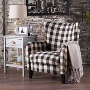 Sillón tapizado de respaldo alto Modern Retro de 30.25 pulgadas con patas de madera para sala de estar