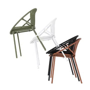 Conjunto de comedor de patio extensible de 7 piezas para exteriores con sillas apilables y mesa de madera de acacia