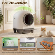 Arenero automático para gatos Devoko de 90L, autolimpiable, para familias con varios gatos, control por aplicación, seguridad múltiple, sistema desodorante