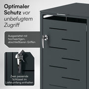 STEELSØN Diorus Mülltonnenbox 1er bis 240L abschließbar – Hochwertige Mülltonnenverkleidung 1 Tonne aus Stahl – Müllbox Müllcontainer Anthrazit - Mülltonnen Box wetterfest – Gerätebox mit Schloss