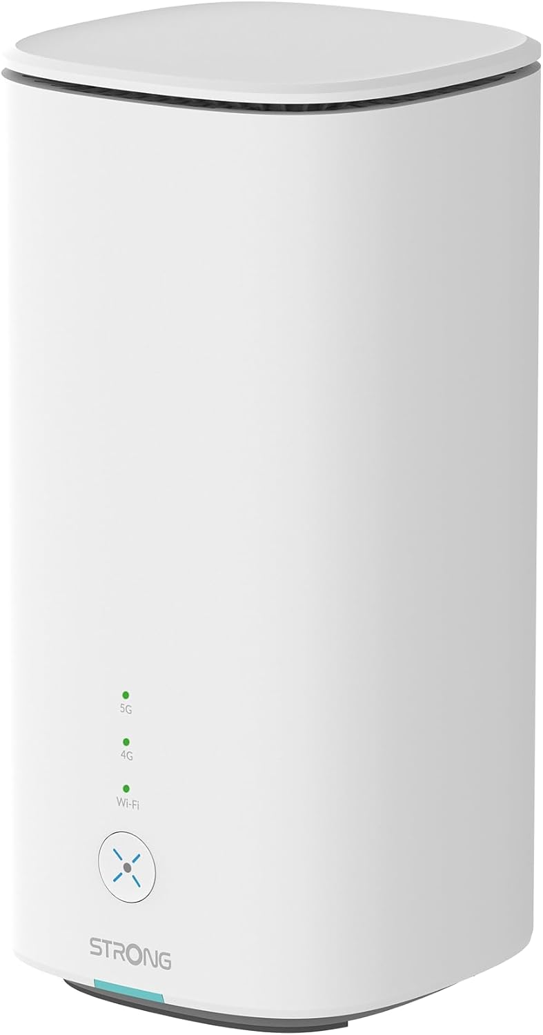 Router 5G CPE WiFi 6 AX3000 de STRONG con tarjeta SIM - Hasta 3,2 Gbps - WAN/LAN 2,5GE y LAN 1GE - RJ11 VoIP/VoNR - Compatible con Mesh - Chipset Qualcomm (5GROUTERAX3000)