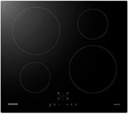 Placa de inducción por zonas, vidrio templado, negro, 52 centímetros