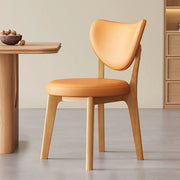 Silla de comedor sin brazos estilo wingback de piel sintética moderna
