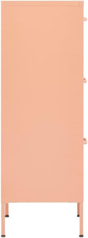 vidaXL Aparador Armario de almacenamiento Cómoda Alacena Armario de acero Estante Armario multiusos Librería Armario de pie Rosa 42,5x35x101,5 cm Acero