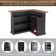 Gabinete de bar en casa en forma de L de GDLF con espacio para refrigerador, mesa de bar moderna de gran tamaño para sótano