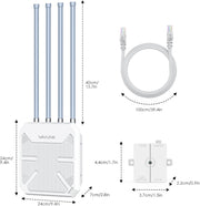 Repetidor WiFi 6 Mesh para exteriores de largo alcance AX3000, punto de acceso Gigabit de doble banda para exteriores WN573HX3 PoE/potente amplificador WiFi inalámbrico (4 antenas de 8 dBi, resistente al agua IP67, MU-MIMO, 256 dispositivos)