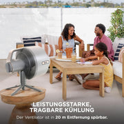 Ventilador inalámbrico con nebulizador Shark FlexBreeze Pro para interiores y exteriores con sistema de rociado, depósito de agua portátil, alcance de 20 m, ventilador de pie y de mesa, 5 niveles de velocidad, silencioso, mando a distancia, Dove FA300WHEU