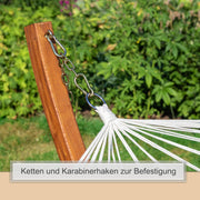 Soporte para hamaca de exterior Ampel 24 de 310 cm, madera de eucalipto resistente a la intemperie, soporte modelo Mauritius marrón sin hamaca