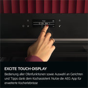 Horno empotrable AEG – Serie 5 Aire caliente circular: resultados de cocción uniformes en 3 niveles – Autolimpieza por pirólisis – 25 programas automáticos – Pantalla táctil LED – Calentamiento rápido – Negro – BPE53516AB