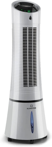 Klarstein 4 en 1: Enfriador de aire inteligente, ventilador, humidificador e ionizador I Depósito de agua de 6 L, oscilación, 30 W, 210 m³/h, temporizador I Aire acondicionado sin tubo de escape, aire acondicionado portátil, negro-oro rosa