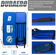 Tabla de paddle surf inflable con asiento de kayak, 330 x 76 x 15 cm, hasta 150 kg, almohadilla integrada, aleta desmontable, remo doble ajustable, kit de reparación, camuflaje azul