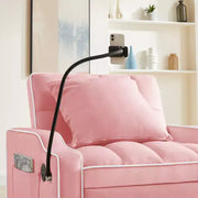 Sillón sofá convertible 3 en 1, sofá cama individual con respaldo ajustable, soporte para teléfono, USB y tipo C - ModernLuxe
