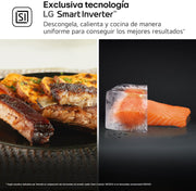 LG MH6535GIB - Microondas con grill, 1000 W, Smart Inverter, pantalla digital, color negro transparente, 1000 W, 25 l