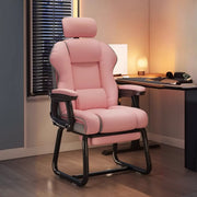 Silla ejecutiva ergonómica de cuero con respaldo alto color amarillo