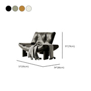 Sillón decorativo de chenilla sin brazos, tapizado, negro contemporáneo