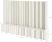 Separador de ambientes plegable con estantería, biombo divisor flexible, ideal para oficina, sala de estar, tiendas, dormitorio, balcón (blanco) (L300 x A43 x H200 cm)