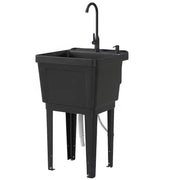 Fregadero portátil para lavandería, lavabo independiente con grifo, dispensador de jabón y mangueras